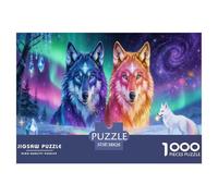 Two Tone Spirit Loup Puzzle 1000 Pièces Adultes intéressant Puzzles 1000 Pièce Jeu De Team Building Décor À La Maison 38x26cm/1000pcs