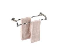 Two- Towel Rail, 304 Stainless Steel Towel Rack, Bathroom Wall-Mounted Bath Towel Holder for Bathroom Toilet Kitchen, Silver-60cm B