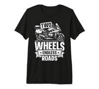 Two Wheels Endless Roads Moto S1000XR Design T-Shirt Haut de Gamme