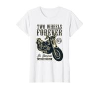 Two Wheels Forever All American Moto Rider Retro T-Shirt Graphique avec Valeur