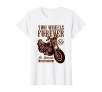 Two Wheels Forever All American Motorcycle Rider Funny T-Shirt Graphique avec Valeur
