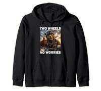 Two Wheels No Worries drôle Passionné de Moto T-Shirt Sweat à Capuche
