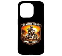 Two Wheels One Life Make It Count Dirt Bike Rider Moto Coque pour iPhone 15 Pro