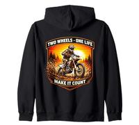 Two Wheels One Life Make It Count Dirt Bike Rider Moto Sweat à Capuche