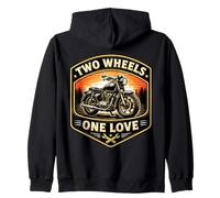 Two Wheels One Love Classic Motrocycle Moto Rider Biker Sweat à Capuche