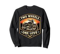 Two Wheels One Love Classic Motrocycle Moto Rider Biker Sweatshirt