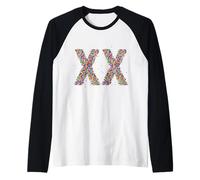 Two X Chromosomes Female Genetics Rainbow Colored Sprinkles Manche Raglan