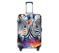 Two Zebras Housse de protection élastique pour valise de voyage Motif imprimé anti-rayures, Noir , M