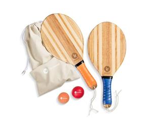 two46 | Raquettes de Plage Premium Set | Frescobol-Le Nouveau Sport Tendance d'origine du Brésil| Raquettes en Bois Faites Main de Haute qualité, Choix Individuel de Balle et Sac adapté (Sao Paulo)