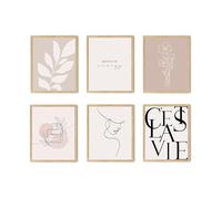 TwoDays Vanilla Girl Lot de 6 affiches murales esthétiques pour chambre à coucher, affiches beiges bohèmes pour chambre à coucher, impressions crème minimalistes, images abstraites marron pour filles