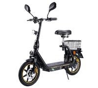 TWOFISH M5 Elite-E trottinette électrique 500W, 48V 13Ah. Vitesse max 40km/h, autonomie 30km. Pneus 14 , double disque freins, amortisseurs. Avec siège et panier. Certifiée CEE. Noir.