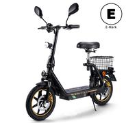 Twofish M5 Elite-E Trottinette Électrique, Certifiée Cee Avec Siège Et Panier Arrière, Moteur 500w, Batterie 48v 13ah, Pneus 14pouces, Vitesse Maximale 40km/H, Autonomie 30 Km