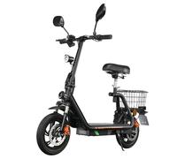 Twofish M5 Pro-E Trottinette Électrique Certifiée Cee Avec Siège Et Panier Arrière, Moteur 500 W, Batterie 48 V 13 Ah, Pneus 12 Pouces, Vitesse Maximale 40 Km/H, Autonomie 30 Km - Noir