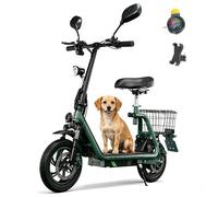 TWOFISH M5 PRO-E Vert - Trottinette Électrique Adulte avec Siège - Pliable - 48V 13AH - Portée 30KM - Pneus 12"" - 500W - 44KM/H