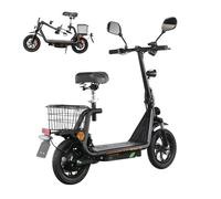 Twofish M5 Pro-EEC Trottinette Électrique Pliable avec Siège Panier Double Rétroviseur 500W 48V 13Ah 12*2.75"" 24/35/44km/h Noir