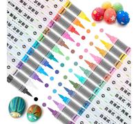 TWOHANDS 24 Couleurs Feutre Acrylique, stylos acryliques à pointe pinceau pour le coloriage adulte, Acrylic Paint Markers pour Coloriage, Calligraphie, Toile, Verre, Céramique, Bois et Plus, 21717