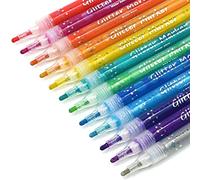 TWOHANDS Feutres de Pailletée,Pour Dessiner, Colorier, Bricoler et écrire,12 Couleurs 20017
