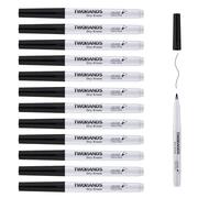 TWOHANDS Feutres Tableau Blanc Effaçables, Marqueurs pointe ultra fine 0,7 mm, Lot de 12,faible odeur, Noir, 20574