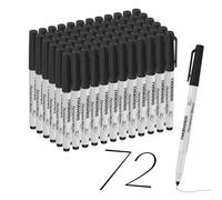 TWOHANDS Marqueur Noir Indélébile, 72 Marqueur Permanent Pointe Superfine (0.5mm), sur Plastique, Métal, Verre, 21632