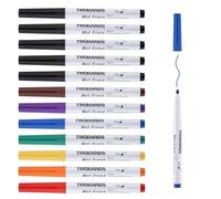 TWOHANDS Marqueurs Effaçables à l'Eau, Pointe ultrafine 0,7mm, Feutres Effaçables pour Tableau Blanc - 12 Couleurs assorties, 19707
