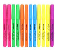 TWOHANDS Surligneurs de Couleurs Vives Assortis, Feutres à Pointe Biseautée pour Bible, Journal, Soulignage, 12 Pièces, 21304