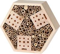 TWOJ PASAZ Maison à Insectes 22,5 x 7,4 x 20 cm, hexagone en Bois, Remise, hôtel à Insectes, Abeilles maçonnes, Protection Contre Le Gel