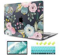 TwoL Coque pour MacBook Air 13" 2018 2019 2020 version A2337 M1 A2179 A1932, coque rigide en plastique avec couverture de clavier et écran Airtector pour MacBook Air 13 pouces, sans couture floral