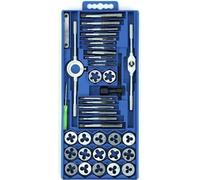TWOLIIN Jeu de tarauds 40pcs, Jeu d'outils de taraudage pour filetages métriques intérieurs et extérieurs, Jeu d'outils de taraudage de perceuse