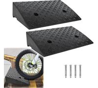 TWOLIIN Lot de 2 rampes de trottoir en caoutchouc Rampe d'accès Cale en caoutchouc portable Rampe de fauteuil roulant Rampe de seuil Rampe en caoutchouc antidérapante pour voiture Fauteuil roulant Mot