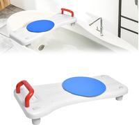 TWOLIIN Planche de baignoire avec disque rotatif Siège de baignoire pour personnes âgées, planche d'assise pour baignoire, siège de baignoire avec poignée et porte-savon, longueur 70 cm, blanc et roug