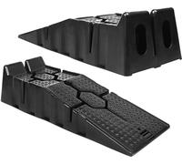 TWOLIIN Rampes d'accès 2 pièces charge 2,5 tonnes Plate-forme de levage voiture Rampe d'accès plastique Rampe voiture Cales d'accès Rampe de trottoir Noir 90*31*22.5cm