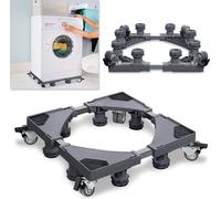 TWOLIIN Socle de machine à laver avec 8 pieds + 4 roues - Gris Socle de machine à laver ajustable avec fonction anti-choc antidérapante pour sèche-linge congélateur machine à laver réfrigérateur - 300
