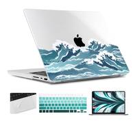 TWOLSKOO Coque pour MacBook Pro 14" version 2021 et 2022 modèle : A2442, coque rigide, housse de clavier et protecteur d'écran compatible avec MacBook Pro 14" M1 Pro/Max Touch ID, océan