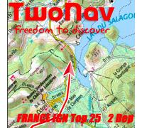 TWONAV France Ign Top25 2 Departements - Mixte - Blanc - taille Unique- modèle 2024