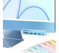 TWOPAN Adaptateur multiport USB C pour iMac M4/M3/M1, iMac 2024/2023/2021 avec ports USB 3.0, lecteurs de cartes SD/Micro SD et 7 panneaux colorés
