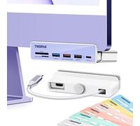 TWOPAN Adaptateur multiport USB C pour iMac M4/M3/M1, station d'accueil 7 en 1 iMac 2024/2023 - HDMI 4K, ports USB 3.2, lecteur de carte SD/Micro SD, 7 panneaux de couleur