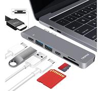 TWOPAN Hub USB C pour MacBook Pro, adaptateur multiport USB C 7 en 2 vers HDMI 4K, port Thunderbolt PD, ports USB 3.0, lecteur de carte SD/TF pour MacBook Air/Pro 2020/2019/2018