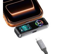 TWOPAN SSD magnétique Portable pour iPhone pour Enregistrement vidéo ProRes 4K 60 fps, Super Stockage Externe de 2 to pour iPhone 15/16 Pro/Pro Max, iMac/MacBook, écran LCD, Port USB-C PD 3.0,