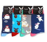 TwoSocks Chaussettes de Père Noël pour hommes et femmes, chaussettes drôles et chaussettes de chaussettes cadeau en coton, taille unique, One Size