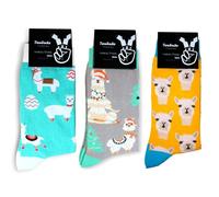 TwoSocks Chaussettes de Père Noël pour hommes et femmes, chaussettes drôles et chaussettes de chaussettes cadeau en coton, taille unique, One Size