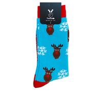 TwoSocks Chaussettes de Père Noël pour Hommes & Femmes, chaussettes drôles et amusantes en coton, taille unique, Renne, taille unique