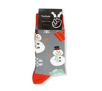 TwoSocks Chaussettes Père Noël pour homme et femme - Chaussettes amusantes et amusantes - Cadeau - Coton - Taille unique, Bonhomme de neige, Taille unique