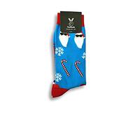 TwoSocks Chaussettes Père Noël pour homme et femme - Chaussettes amusantes et amusantes - En coton - Taille unique, Cool Santa, taille unique