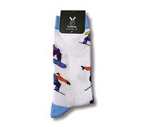 TwoSocks Chaussettes Père Noël pour homme et femme - Chaussettes amusantes et amusantes - En coton - Taille unique, Snowboard / ski, taille unique