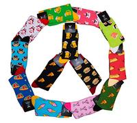 TwoSocks Chaussettes - Unisexe Homme Femme Tendance Design/Taille 36-46 / Bas Chaussettes Chaussette Bas Hipster Peinture Peinture funny coloré drôle (Pizza noir)