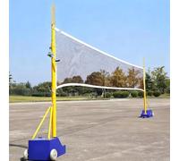 twostronking Poteaux De Volley-Ball, Poteaux De Volley/Badminton Extérieur, avec Filet De Badminton De 6,10 M Et Filet De Volley-Ball De 7,10 M, Hauteur Réglable De 1,5 à 2 M, pour Plages, Parcs