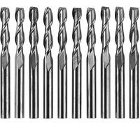 Twotrees Fraises en Bout Double Tranchant Tête Plate - Lot de 10 - 3,175 mm