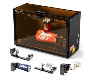 Twotrees TS5 7W Machine de Gravure Laser, avec Rouleau Rotatif Laser 4 En 1, Gravure de Coupelles et Cylindres, Surface de Gravure de 249 × 123 × 123 mm, pour Bois, Bijoux, Cuir et Verre