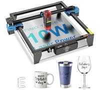 Twotrees TTS-10 PRO Machine de gravure laser 10 W, machine de découpe laser, spot laser 0,06 mm 30 000 mm/min, utilisation hors ligne, machine de gravure laser pour bois, métal, acrylique, verre et