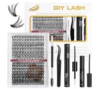 TwoWin Extensions de Cils Individuels, 30D 40D Kit Extensions Cils D Curl 9-16mm, 320 Grappes DIY Faux Cils avec Colle à Cils, Scellant et Dissolvant, Volume Russe Cluster Lashes